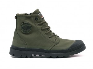 Cizme Palladium Pampa Rcyl Lt+wp+zip Barbati Masline Verzi | UA3548267