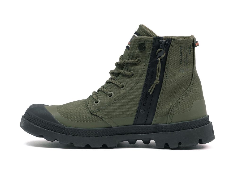 Cizme Palladium Pampa Rcyl Lt+wp+zip Barbati Masline Verzi | UA3548267