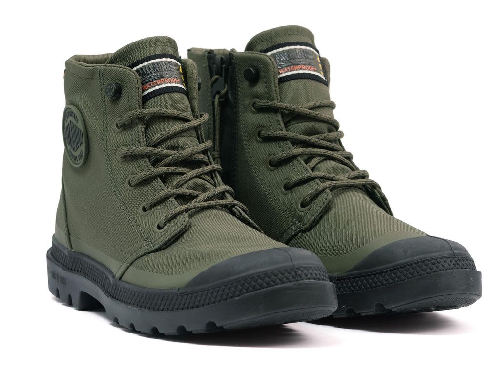 Cizme Palladium Pampa Rcyl Lt+wp+zip Barbati Masline Verzi | UA3548267