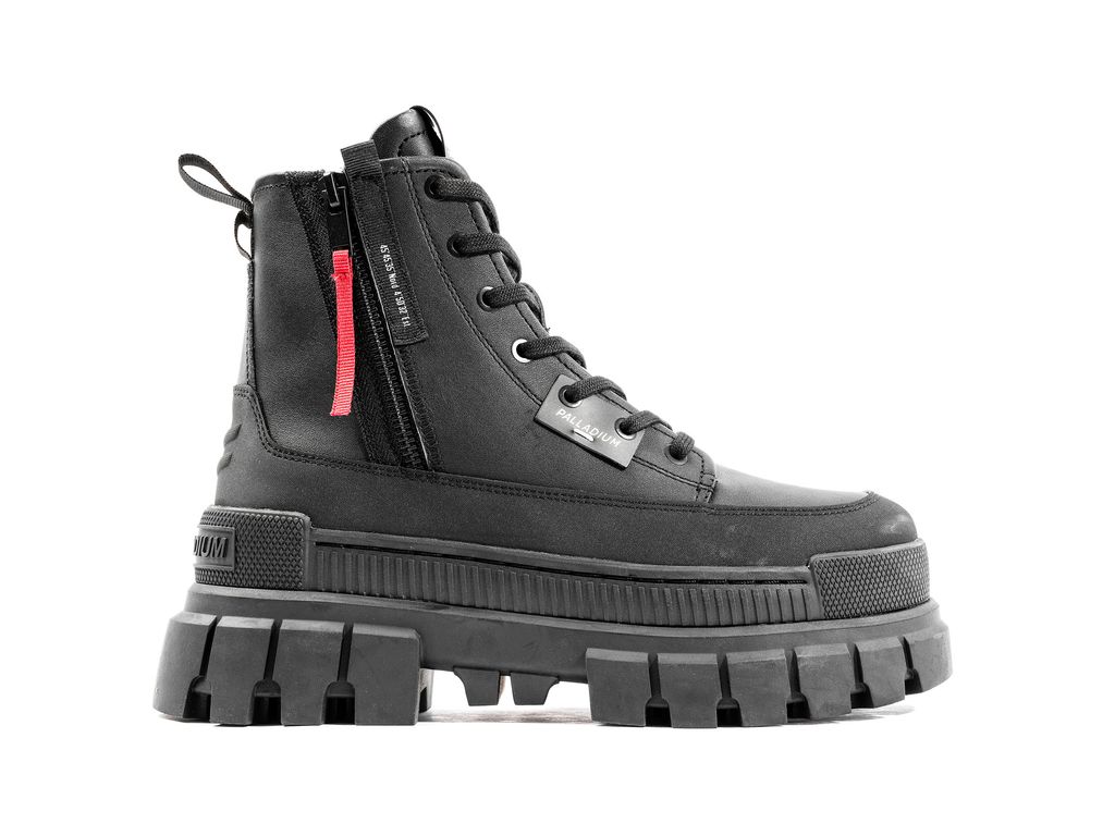 Cizme Palladium Revolt Boot Zip Piele Dama Negrii Negrii | ZY3914052